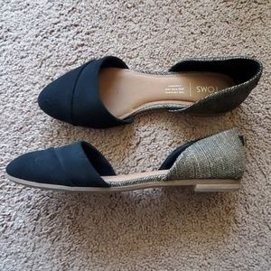 *Jutti D'orsay* TOMS BLACK suede flats (size 6)
